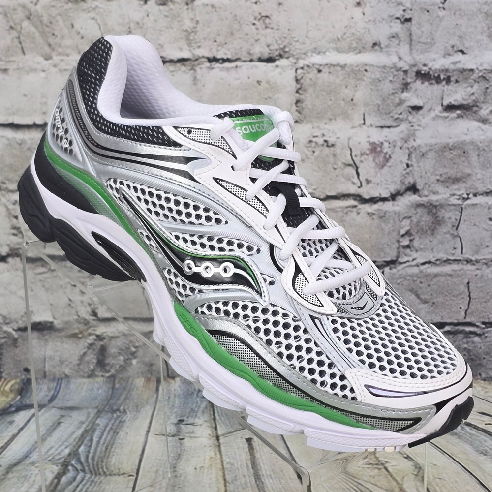 Saucony ProGrid Omni 9 Running Shoes Mens 10 White Silver Green S70739-17 NWOT